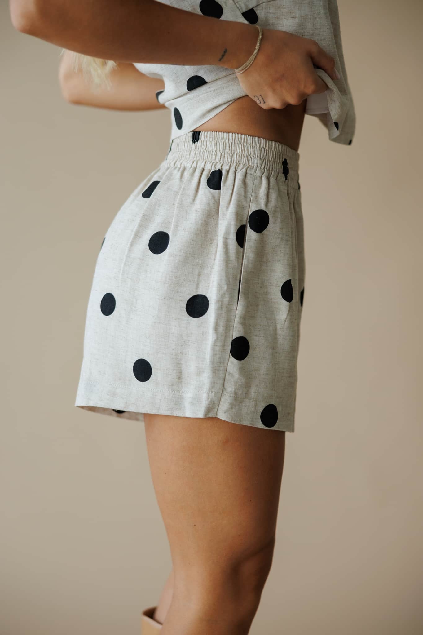 Linen Polka Dot Shorts