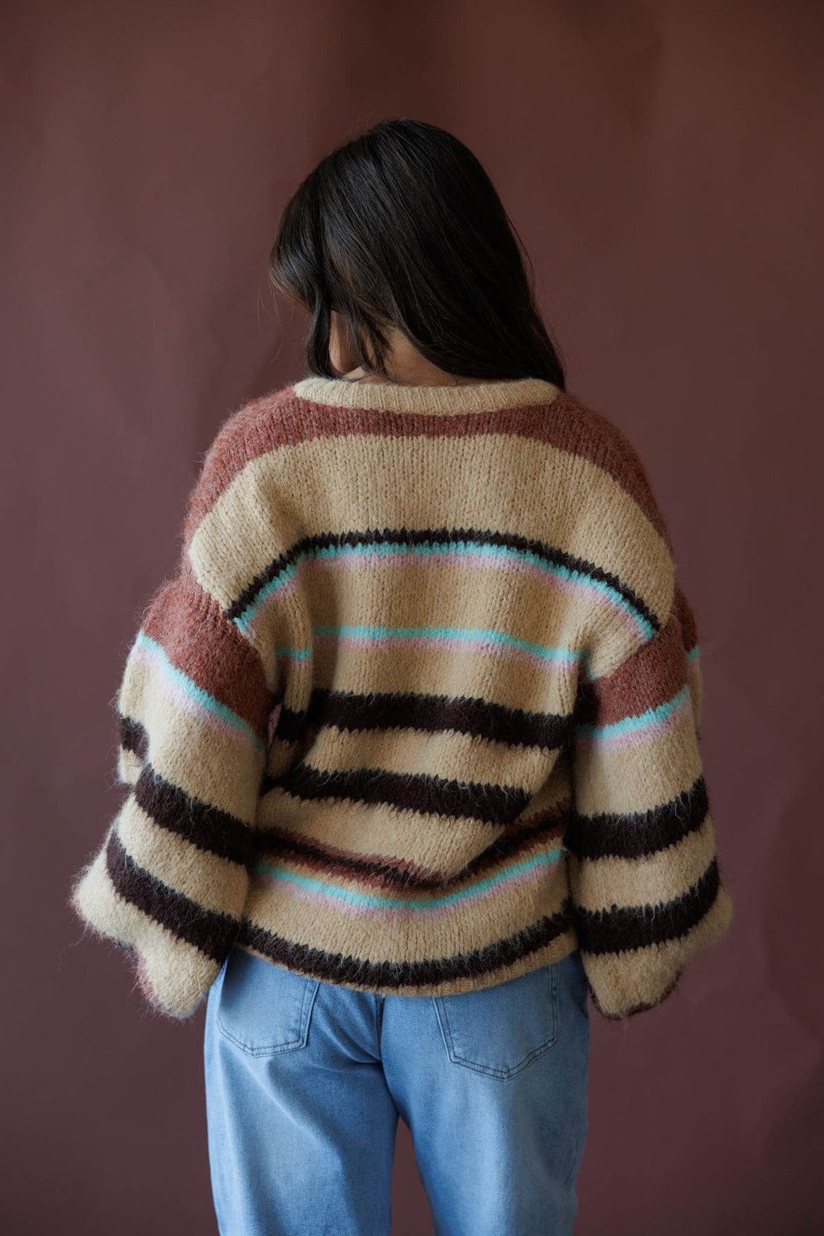 Taupe multi knit sweater