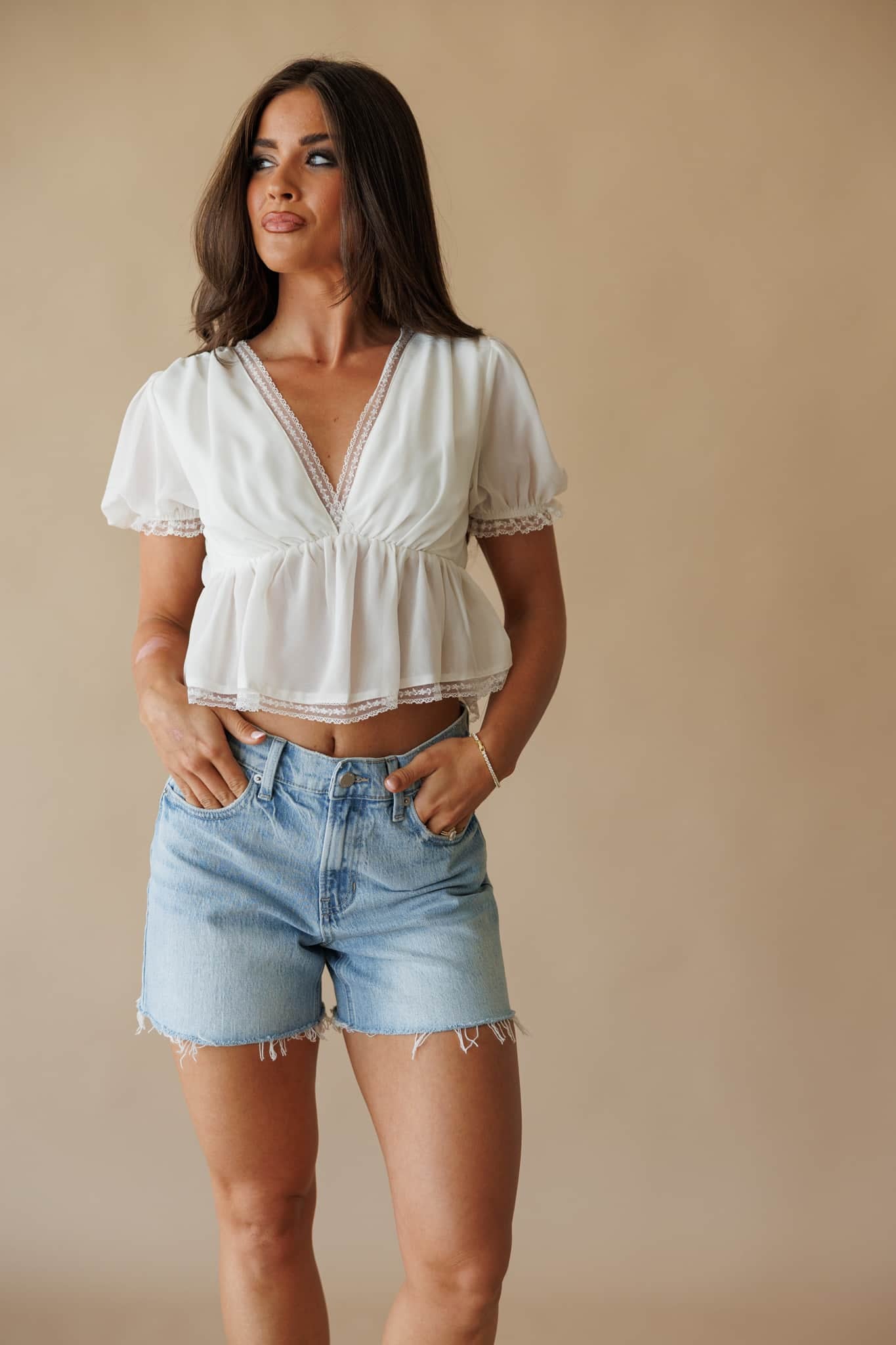 Lovely Lace Chiffon Top