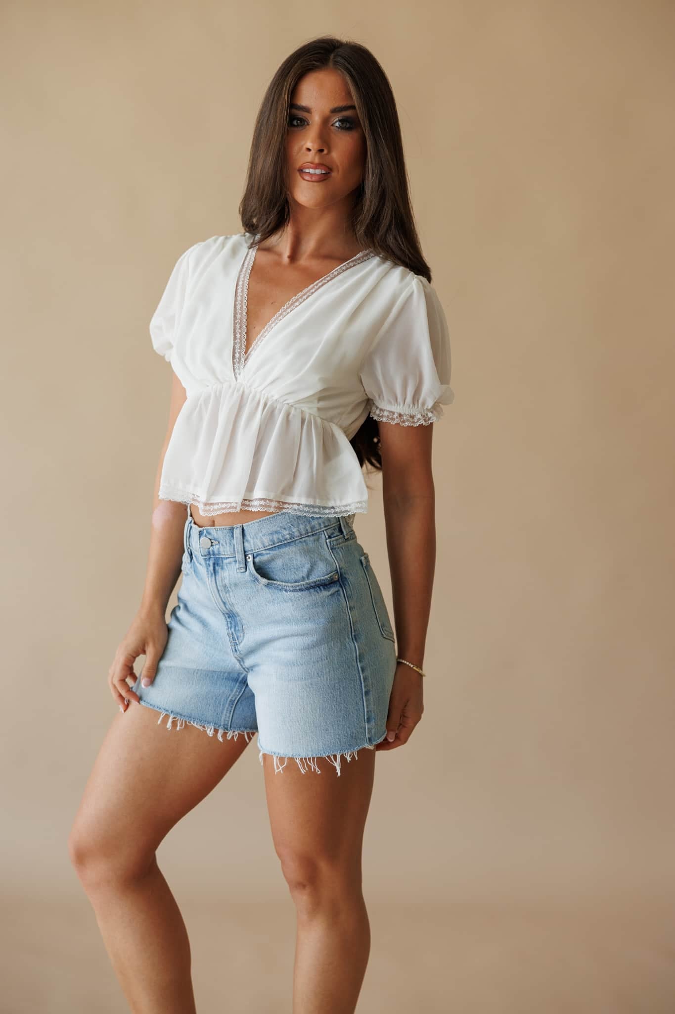 Lovely Lace Chiffon Top