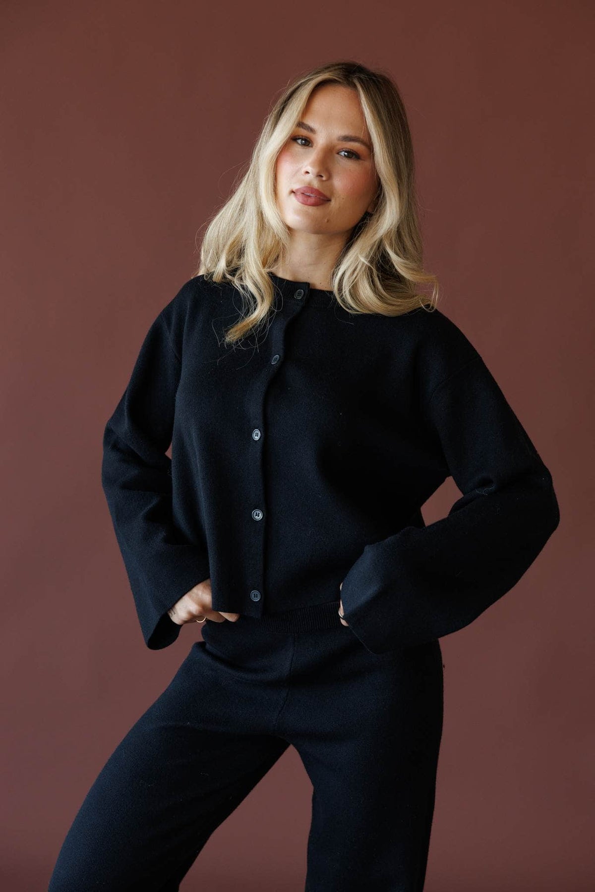 Black cardigan