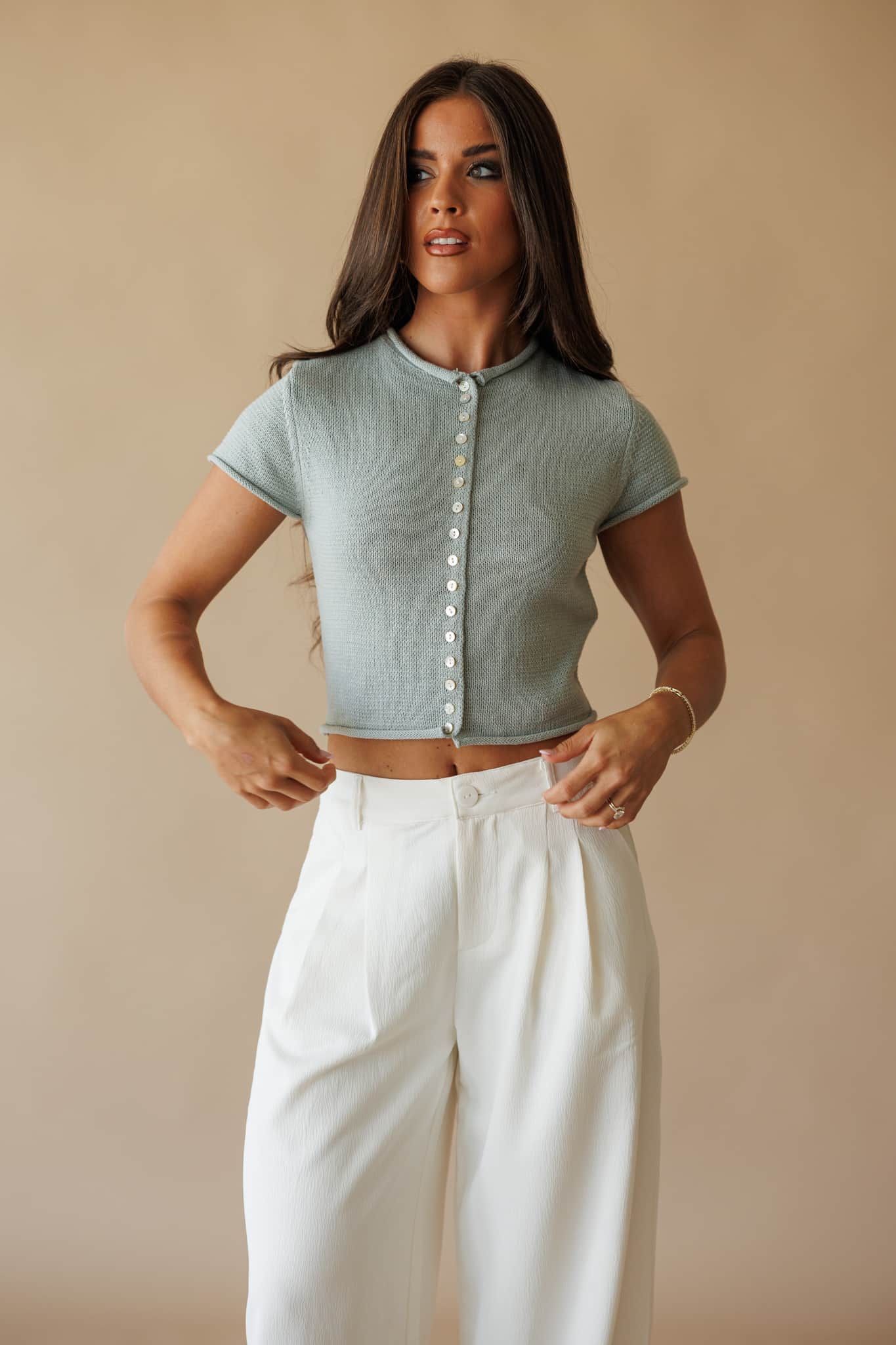 Closet Classic Button Top