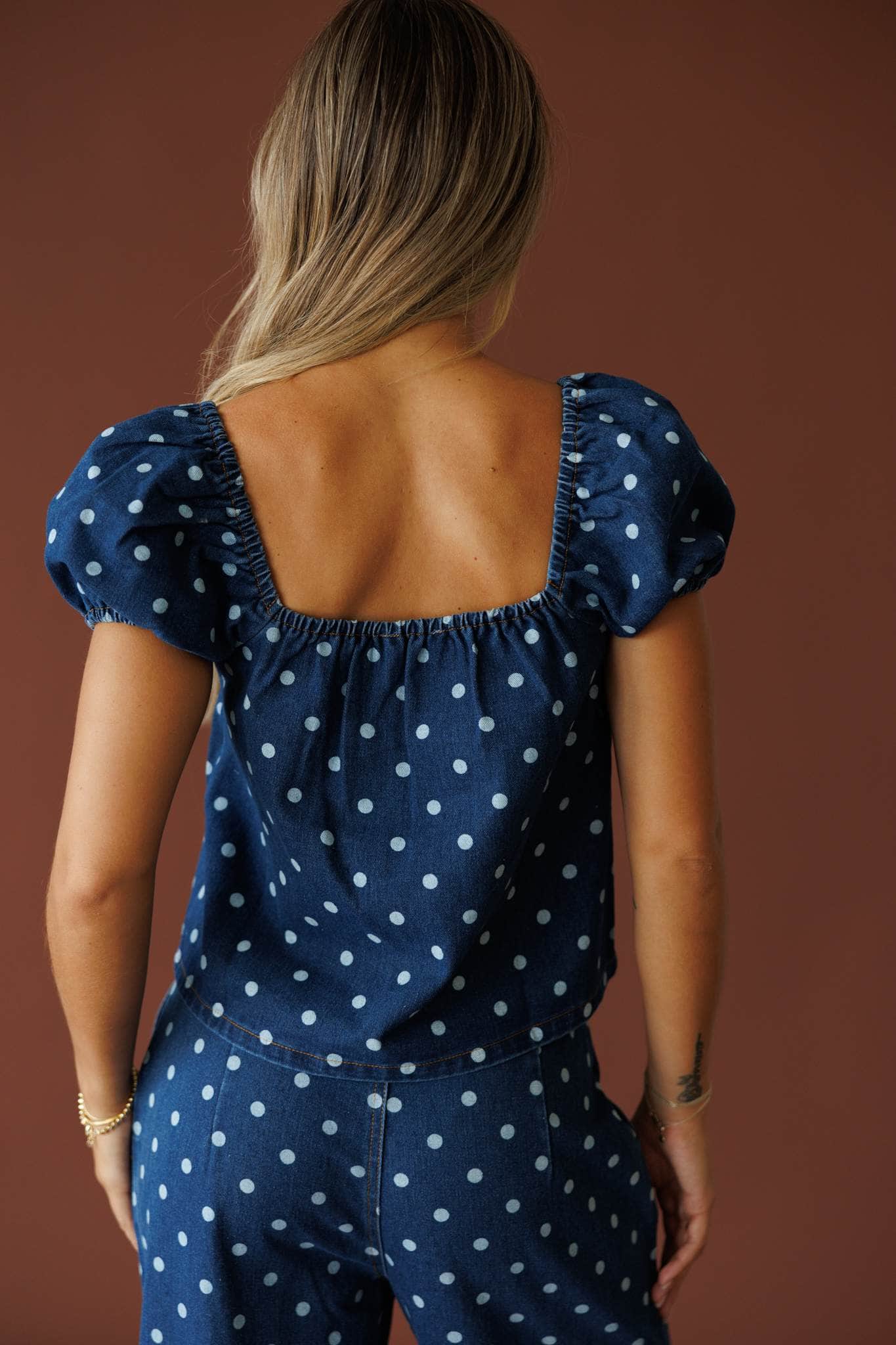 Lucky Dot Denim Top