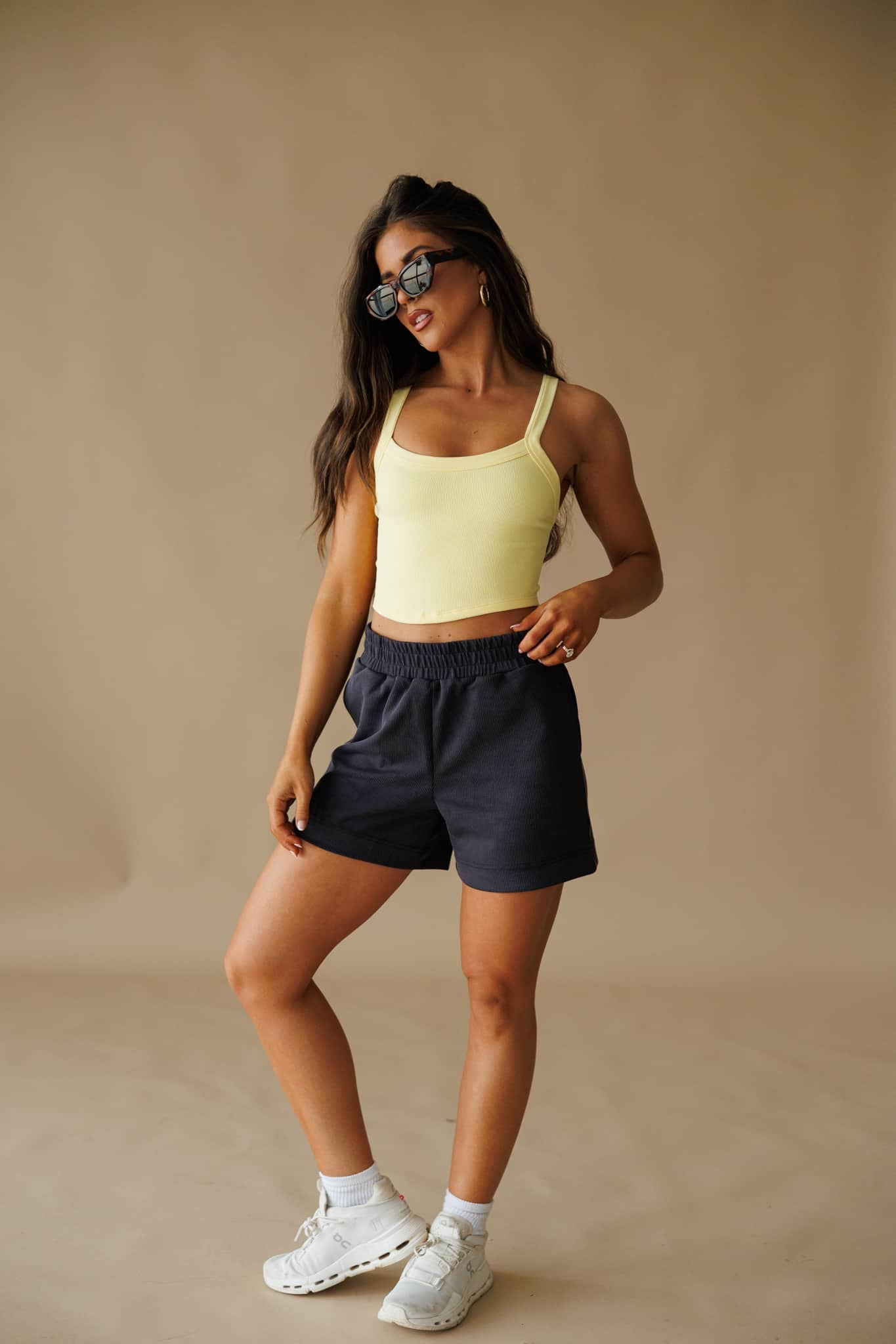 Sand Washed Ribbed Shorts