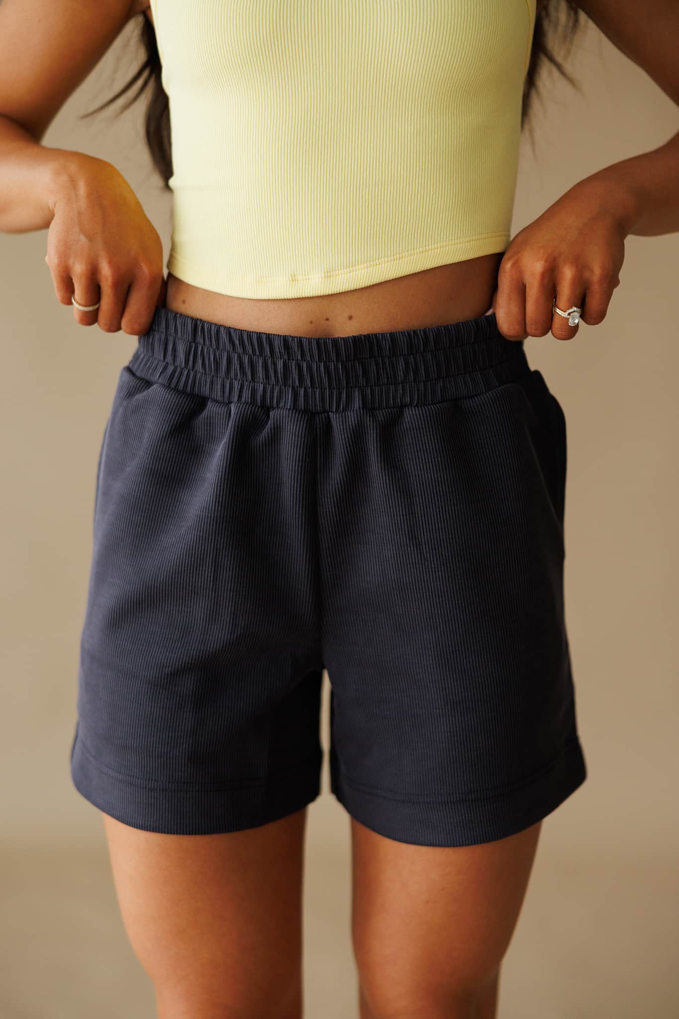 Sand Washed Ribbed Shorts