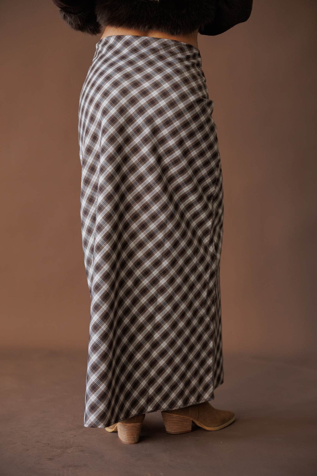 Plaid maxi skirt