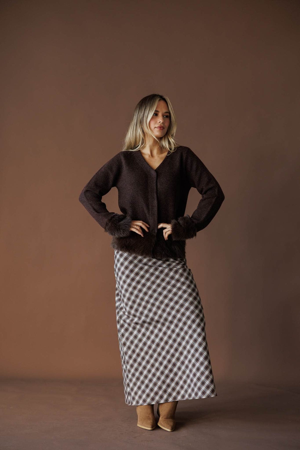 Plaid maxi skirt