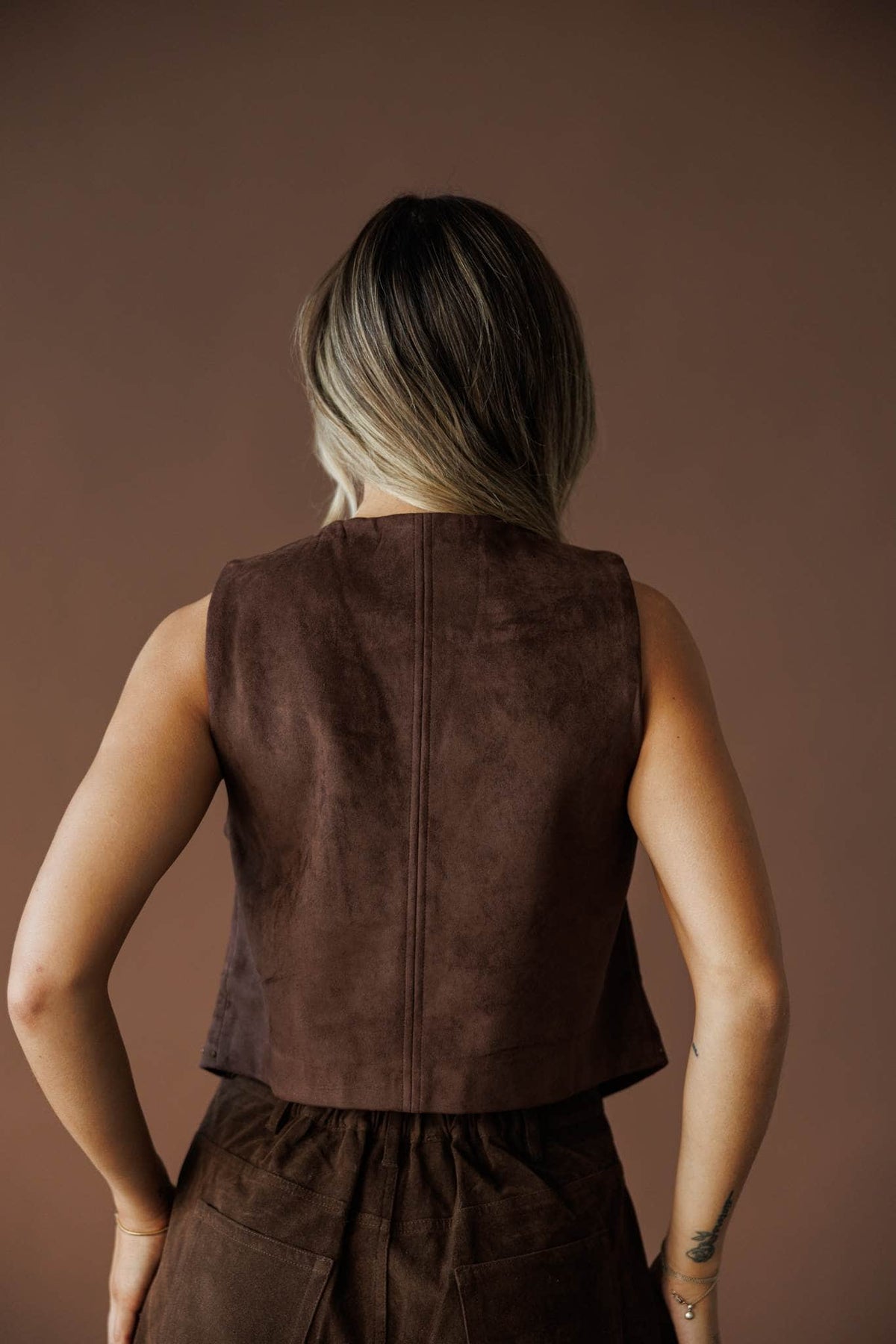 Suede vest top