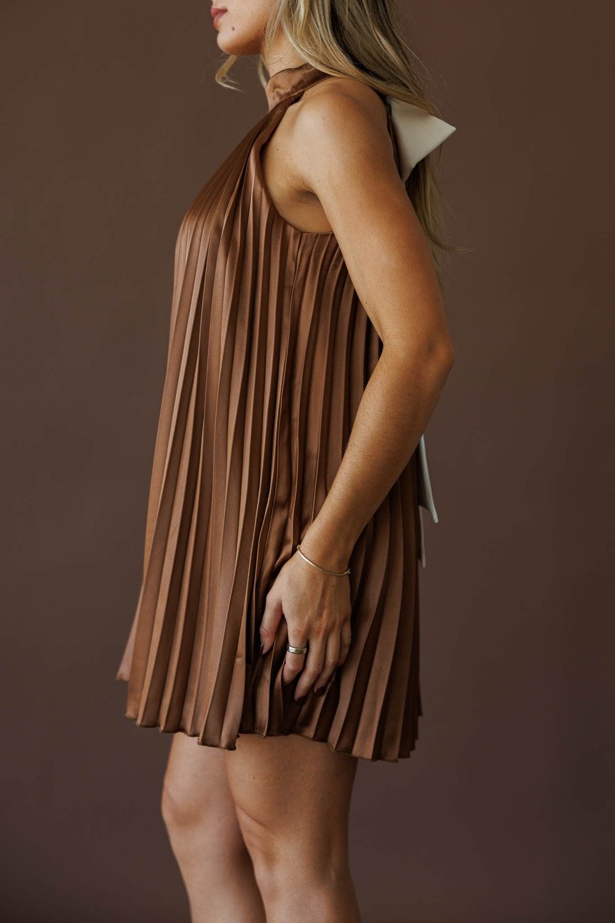 Bow detail mini dress