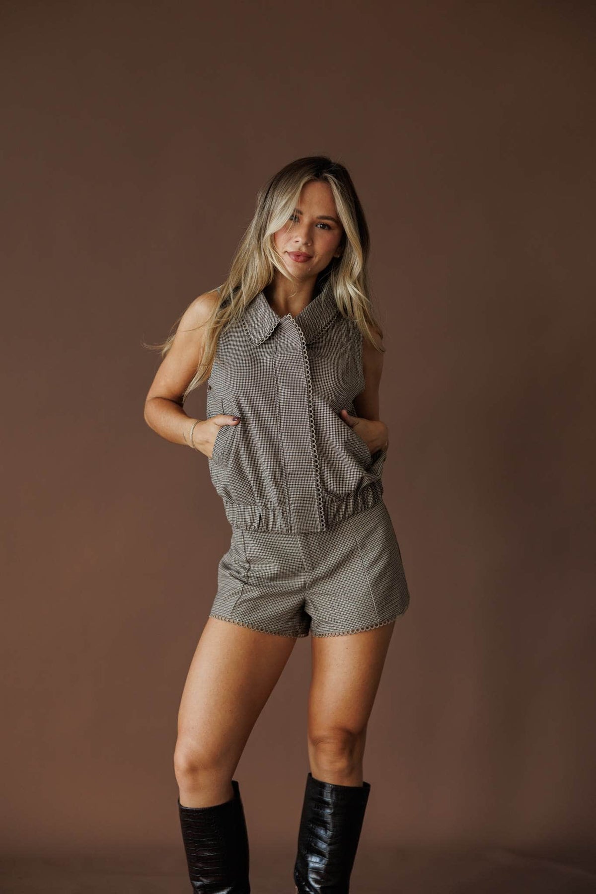 Quilted chalet jacket, front view