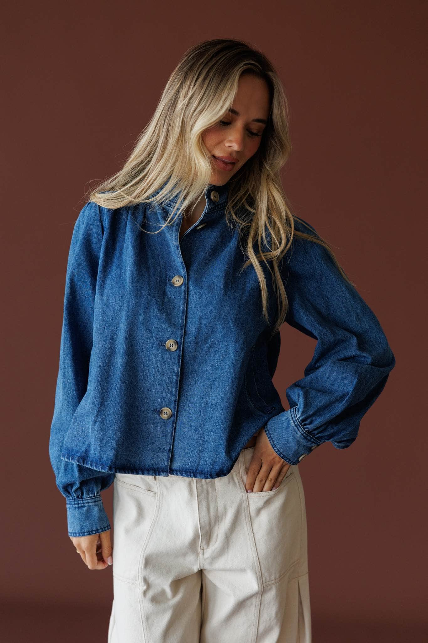 Puff Sleeve Denim Jacket
