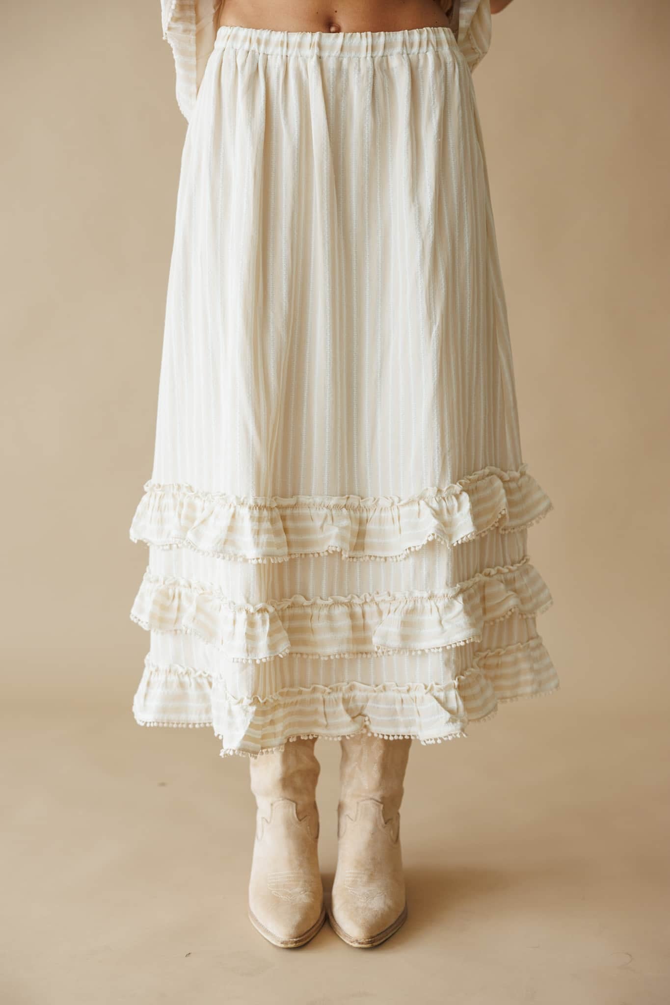 Lola Striped Tiered Skirt