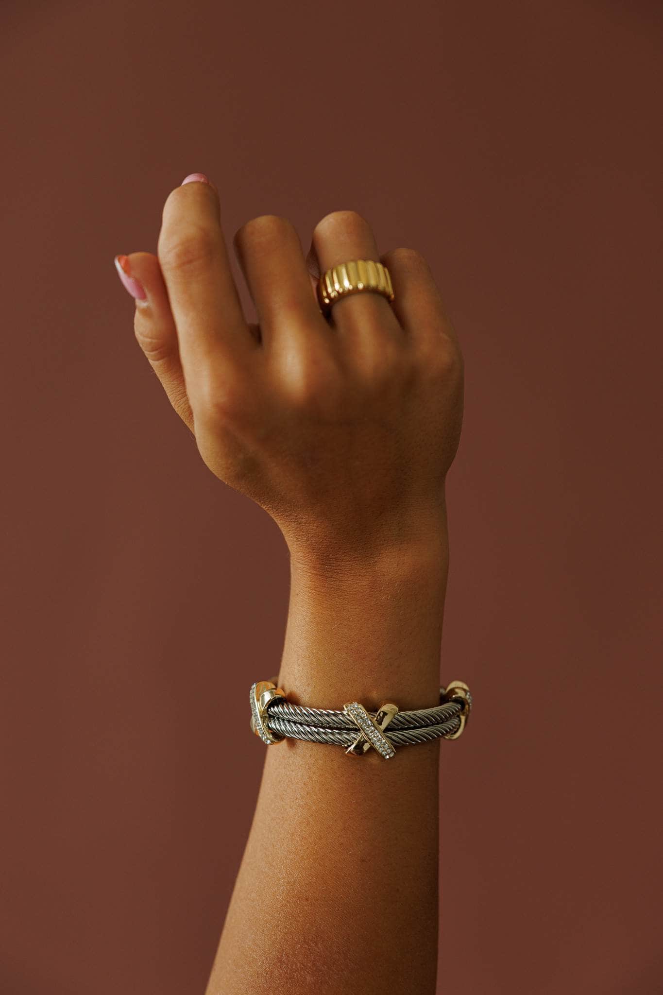 Mixed Metal Cable Bracelet