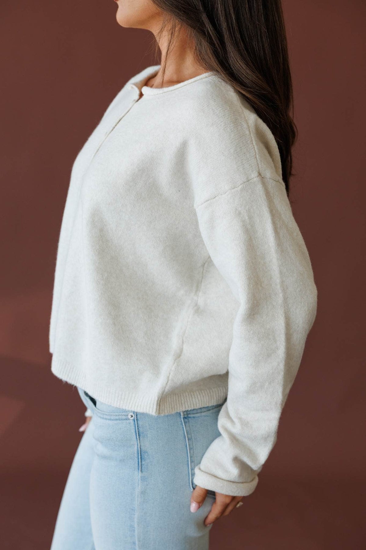 Cream button front cardigan