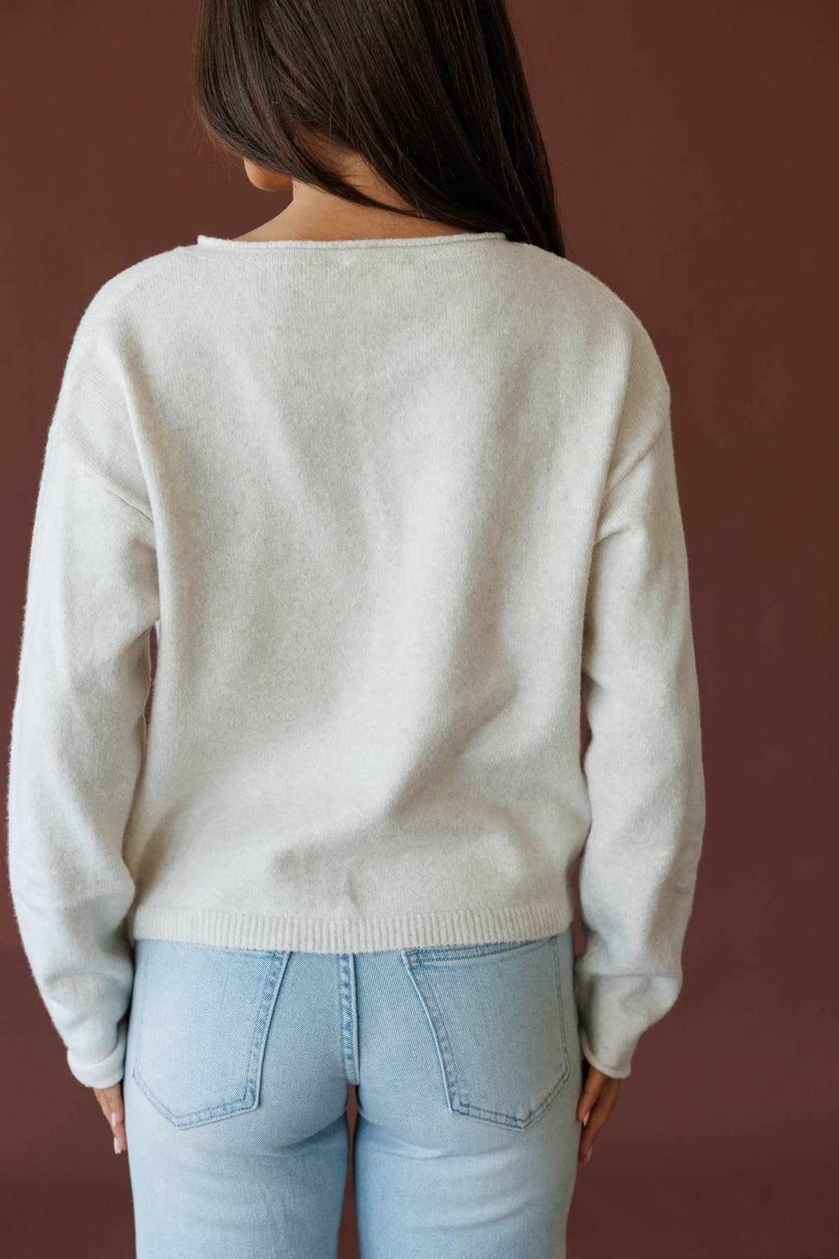 Cream button front cardigan
