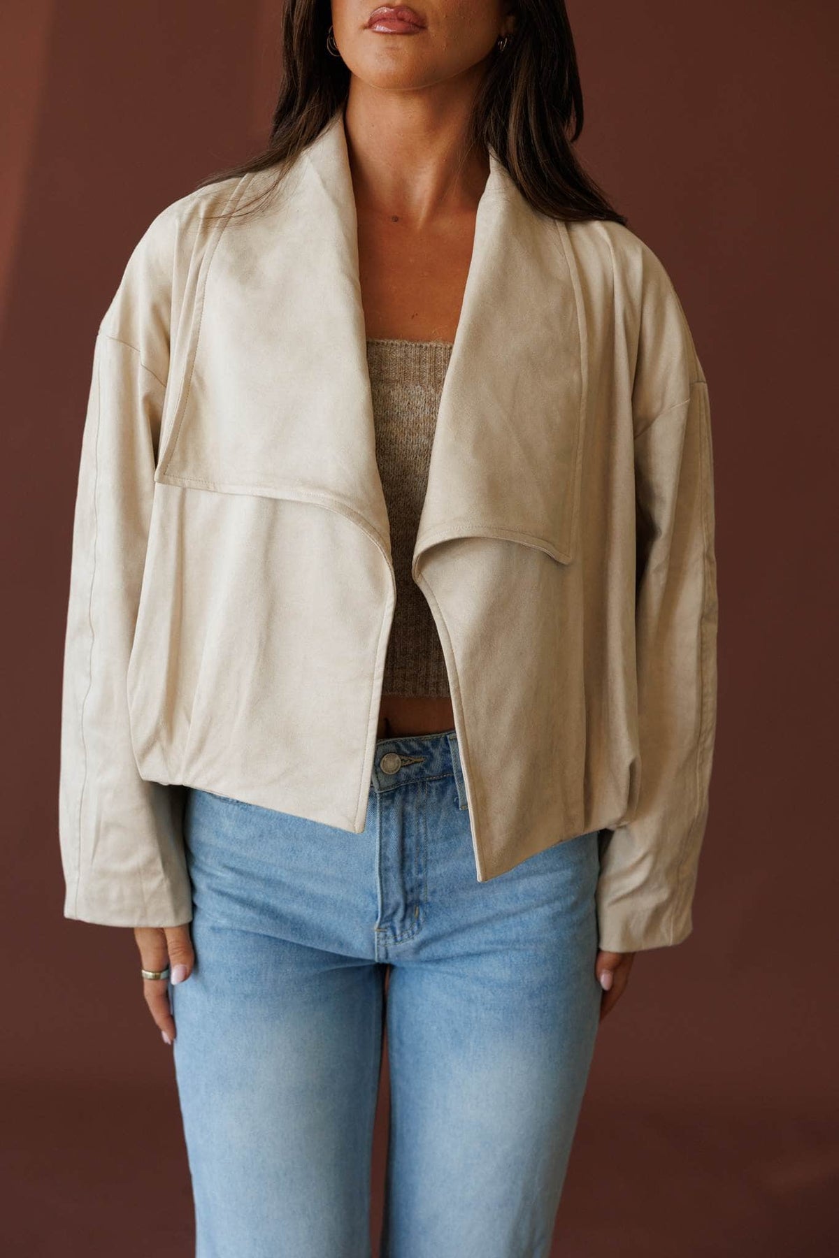 Beige suede jacket