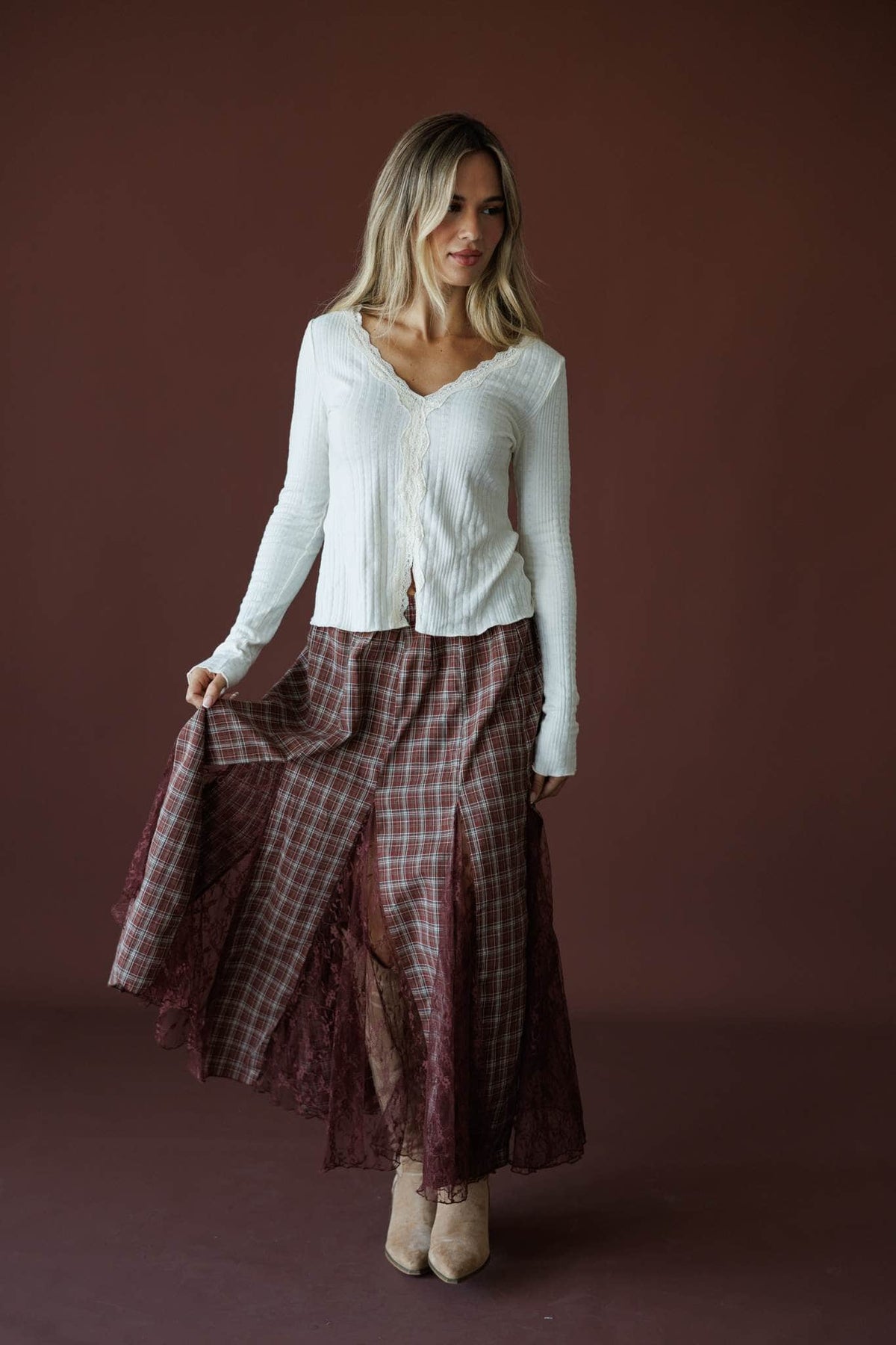 November Novel Plaid Skirt