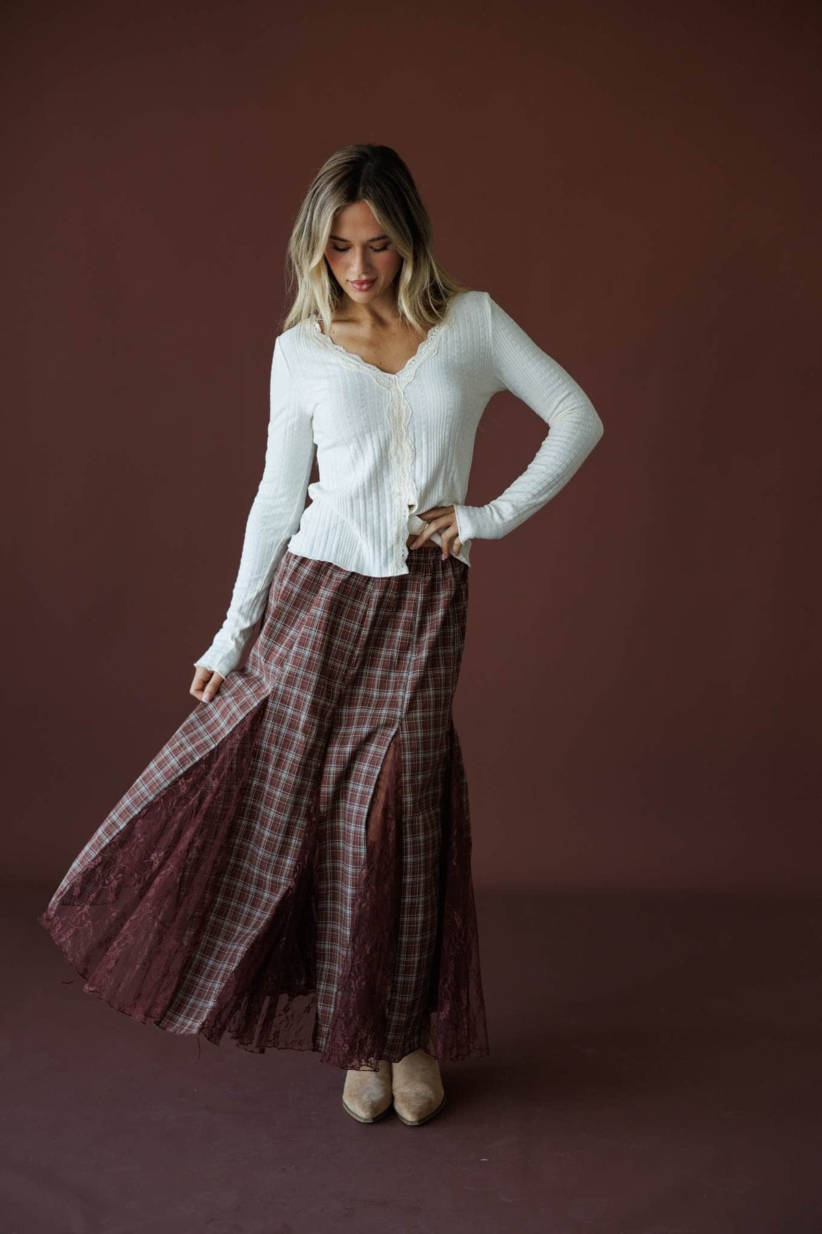November Novel Plaid Skirt