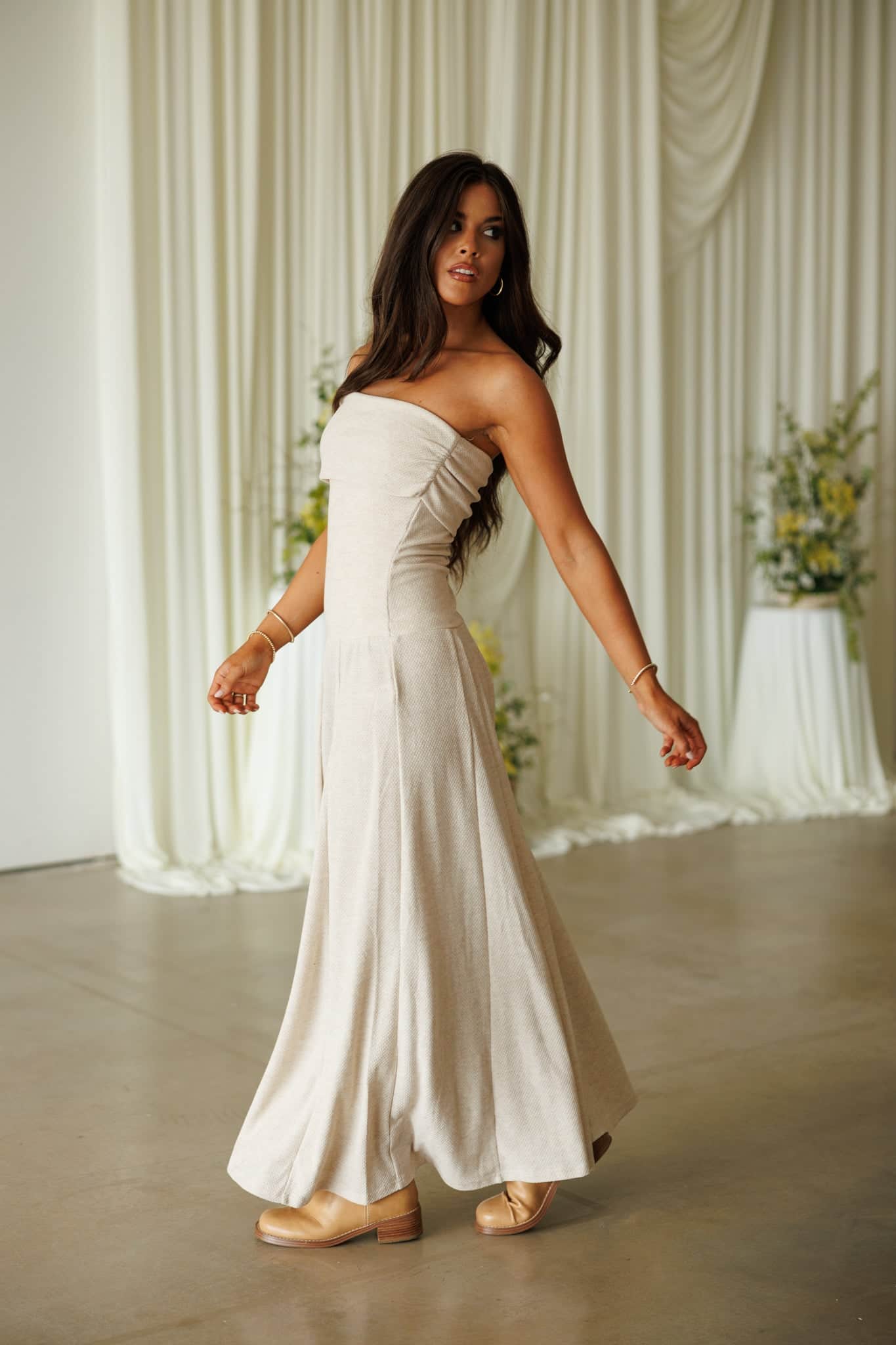 Oatmeal Tube Maxi Dress