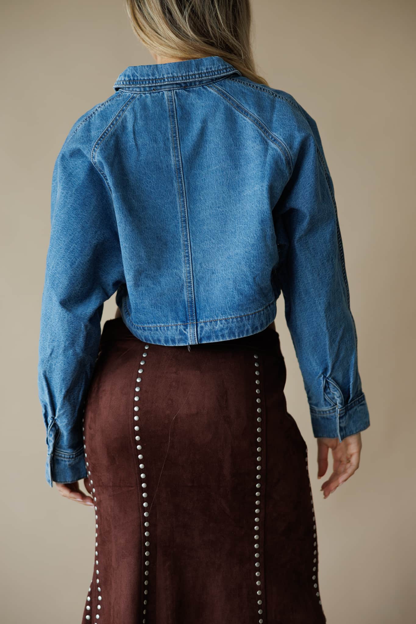 Dolman Sleeved Loose Denim Jacket