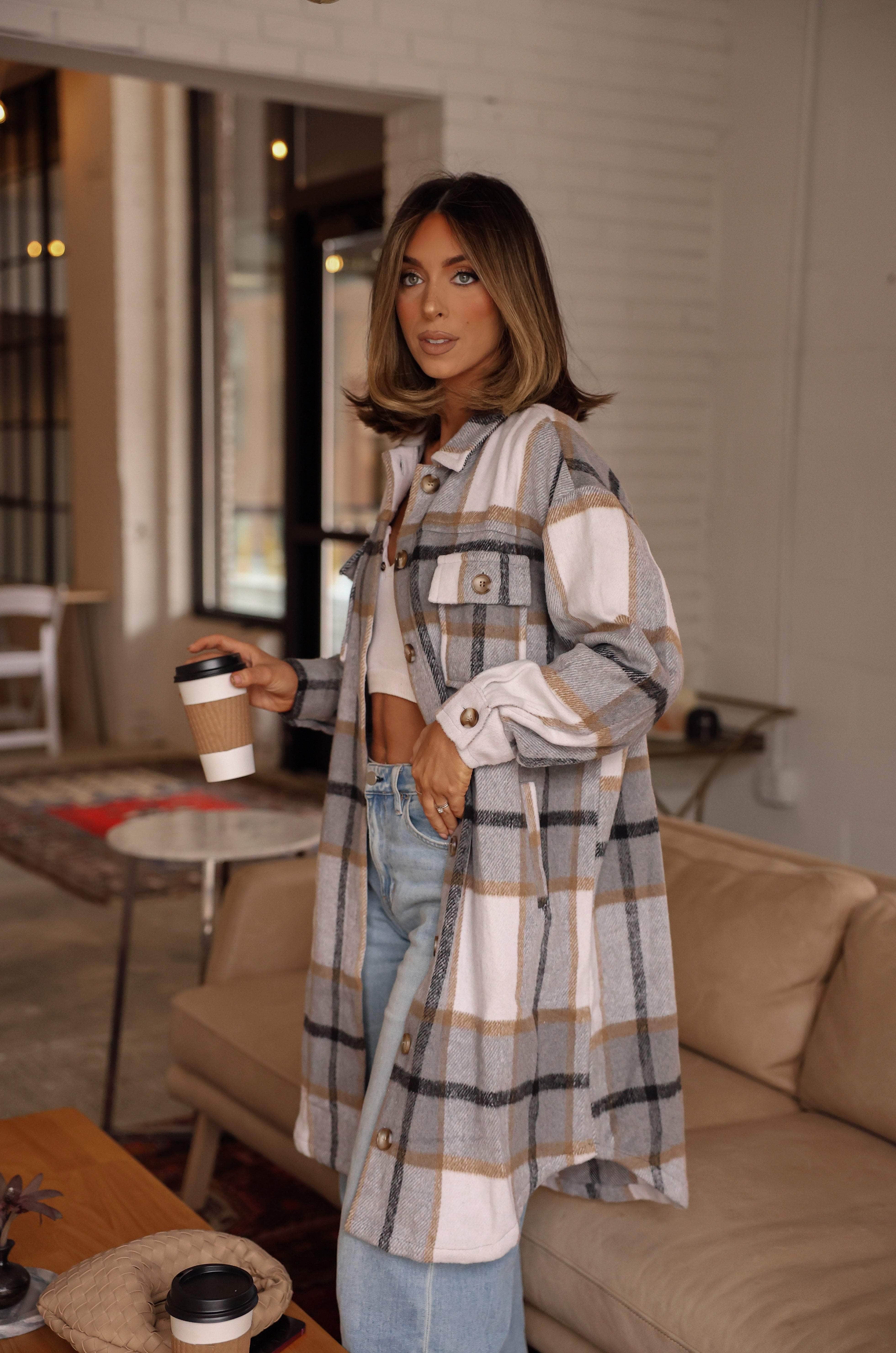 Plaid Long Shacket