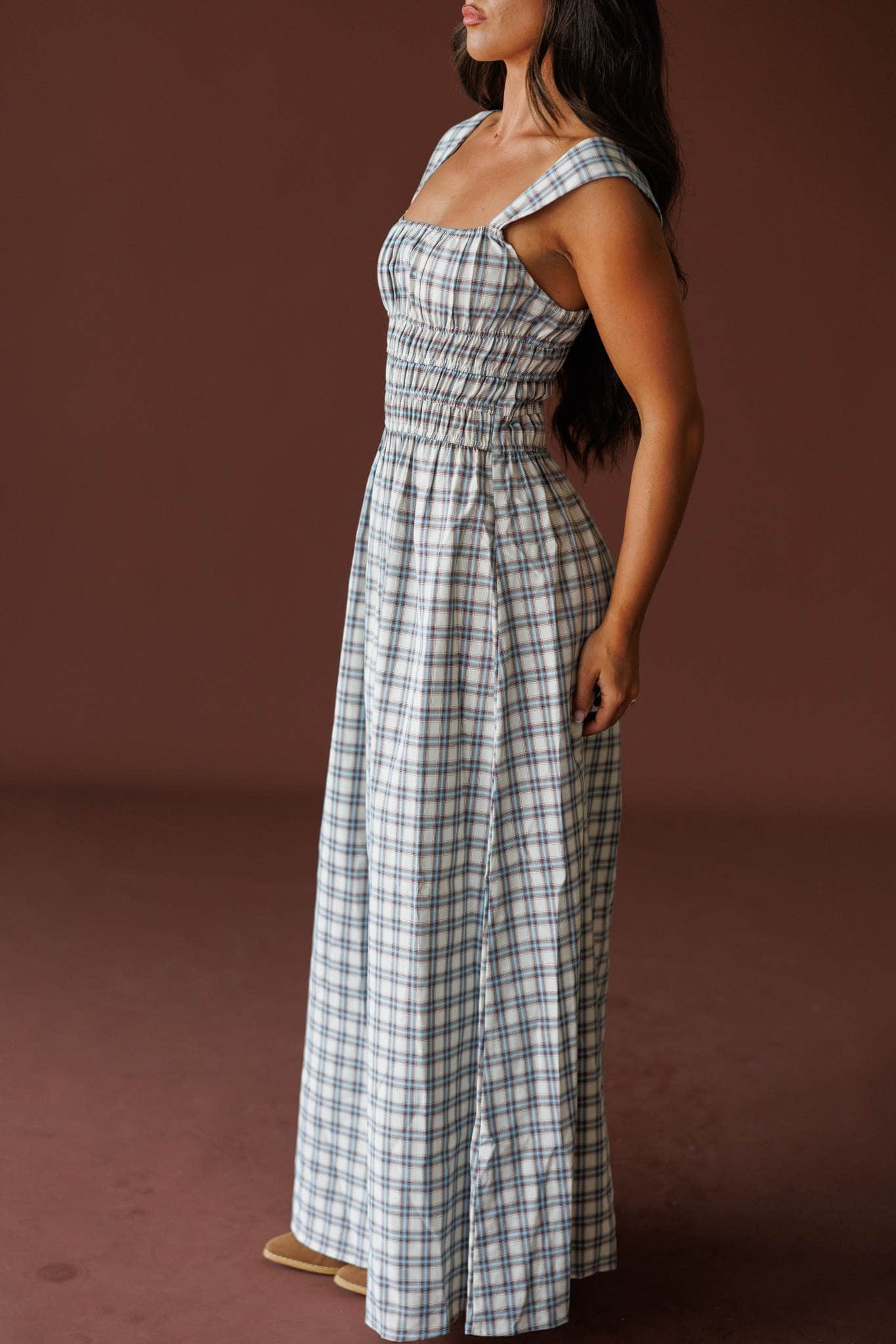 Properly Plaid Maxi Dress