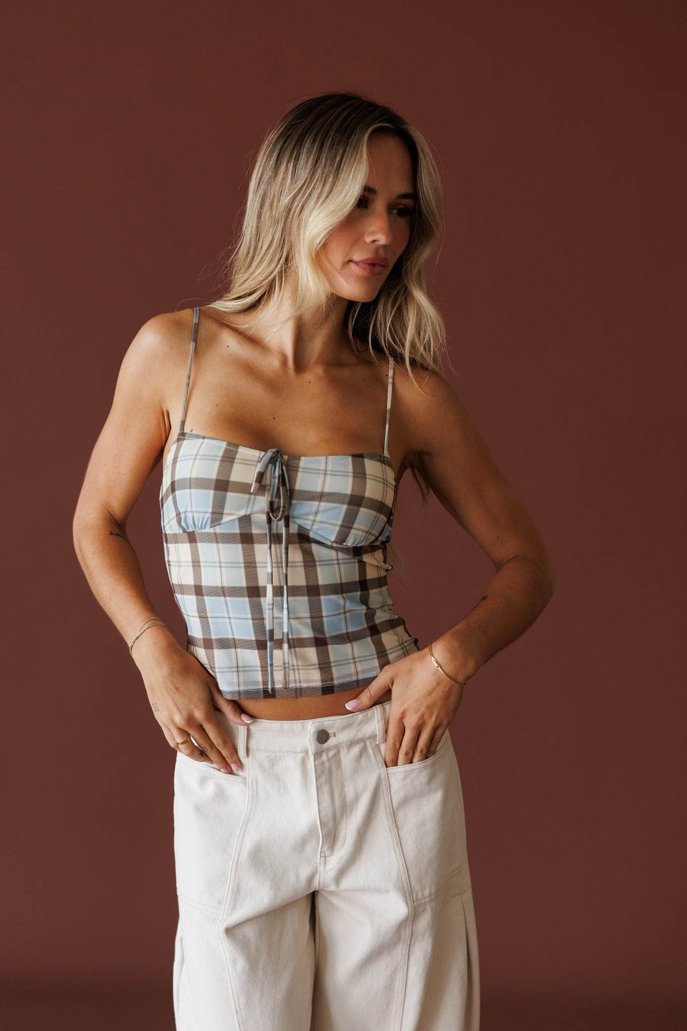 Double Booked Plaid Tank