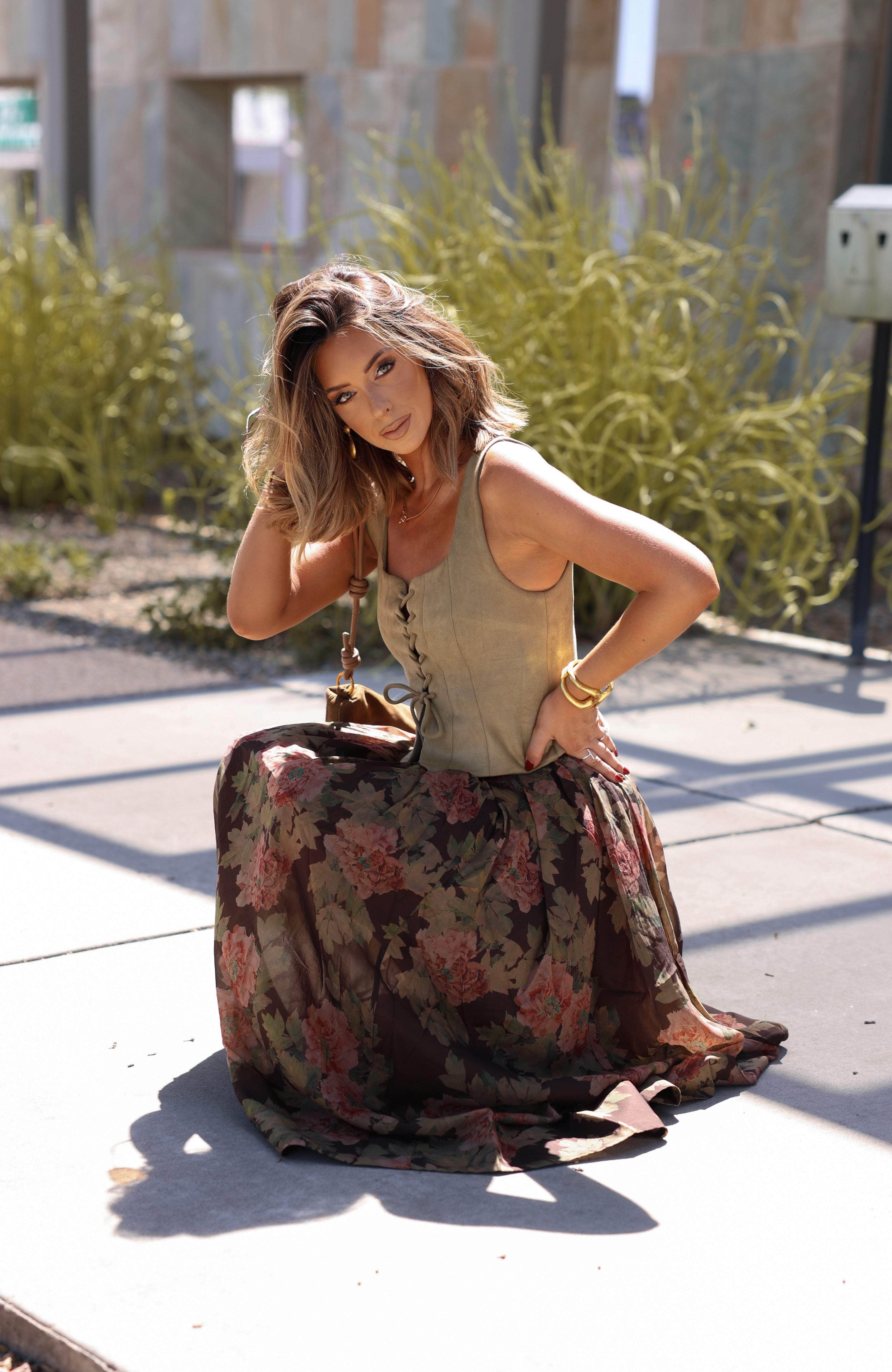 Romanticize Fall Floral Skirt