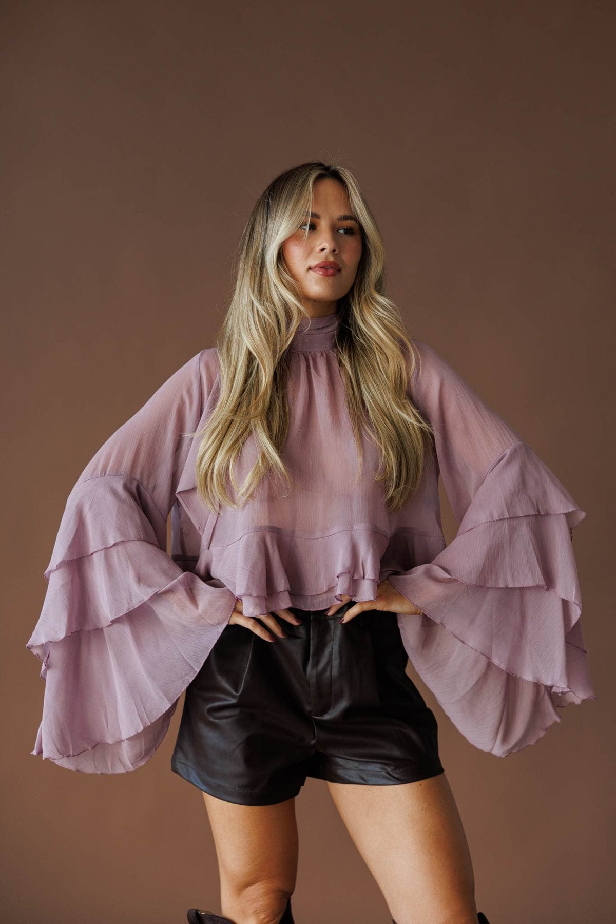 Flared cuff crop top
