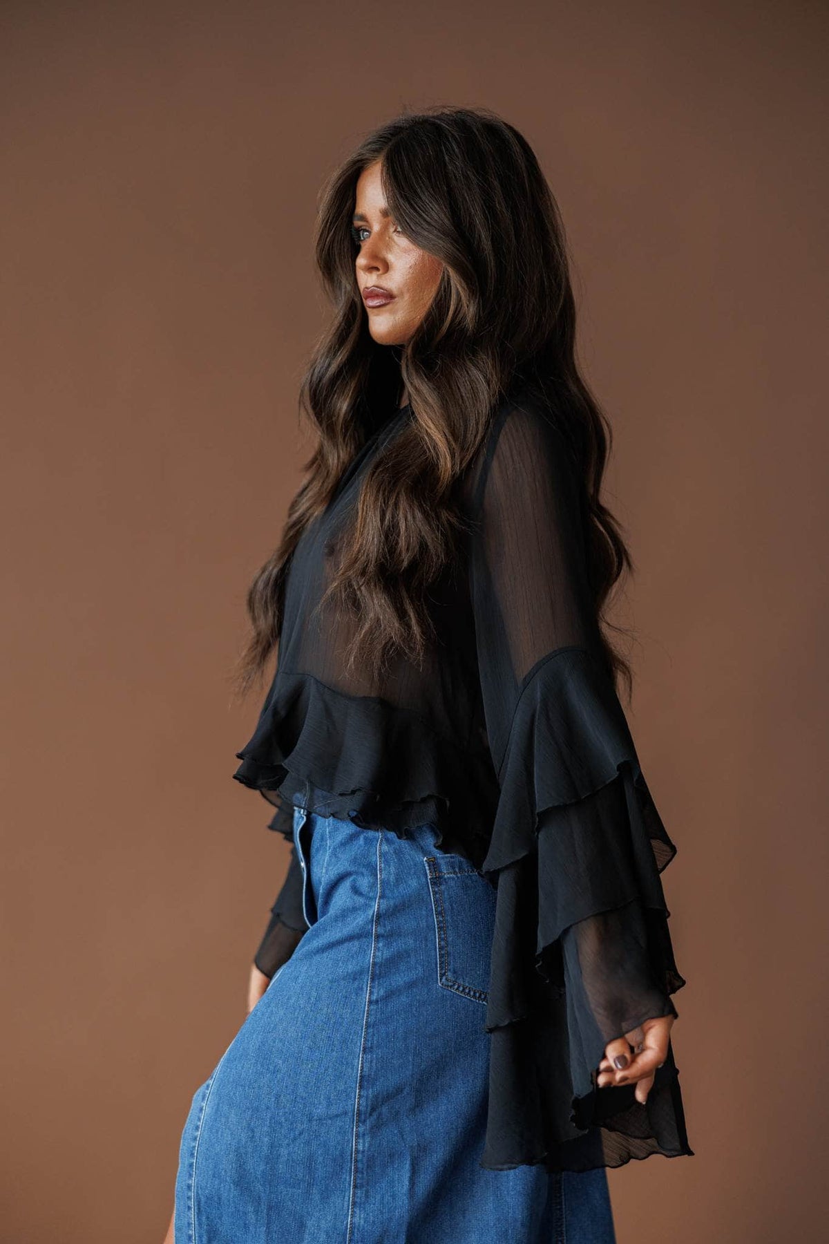 Flared cuff crop top