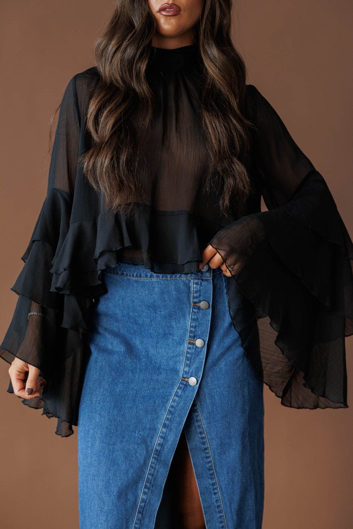 Flared cuff crop top