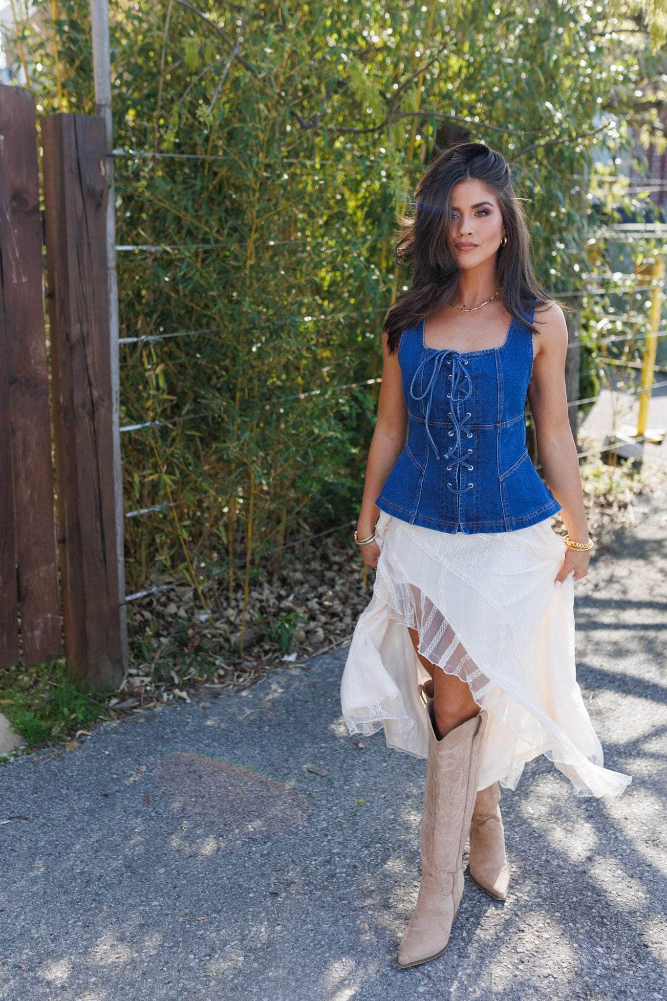 Southern Ties Denim Tank