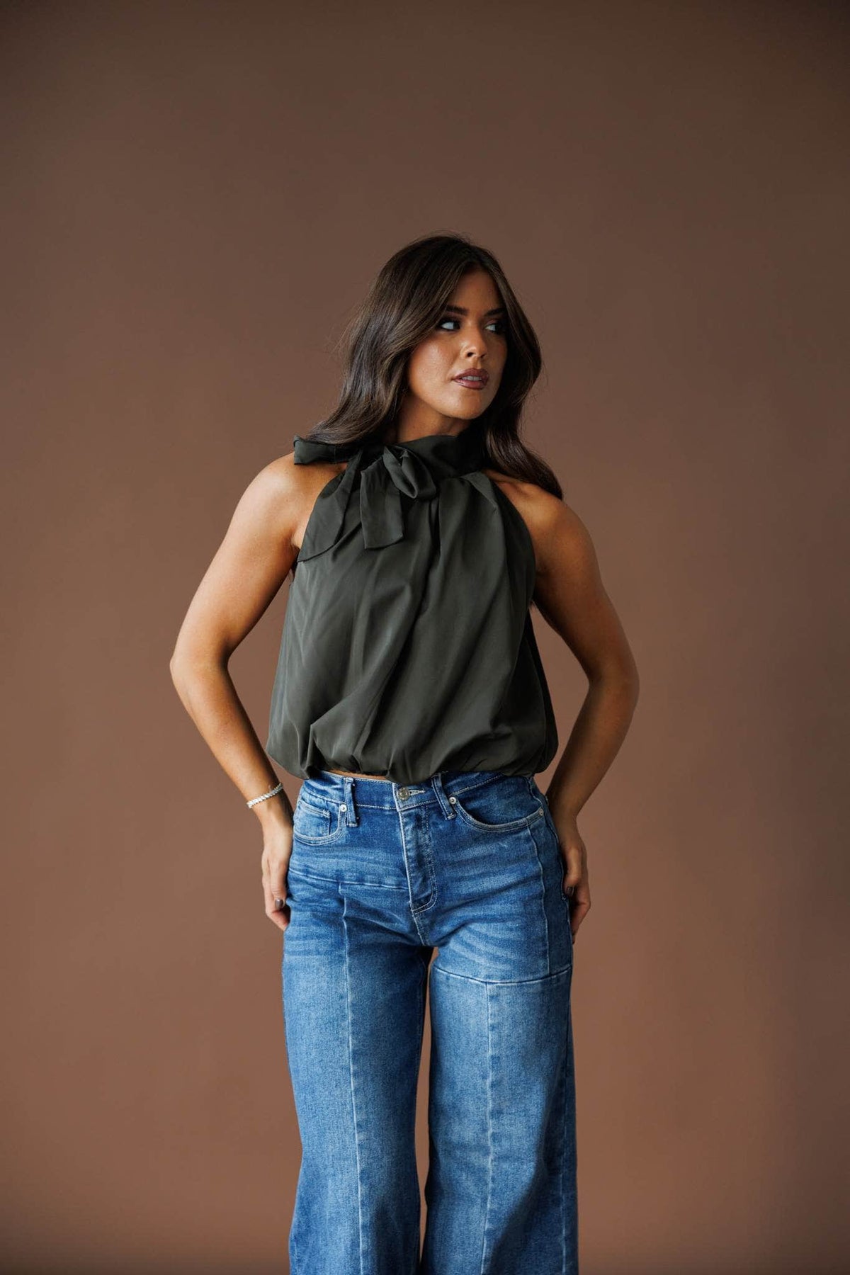 Tie neck blouse
