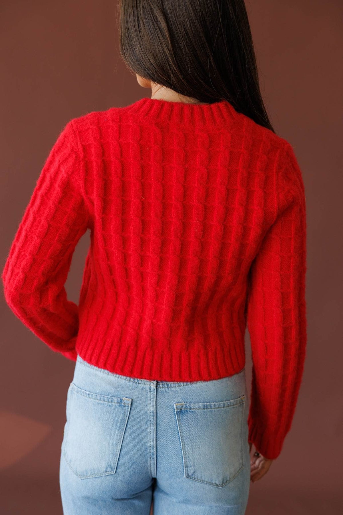 Cherry red cardigan