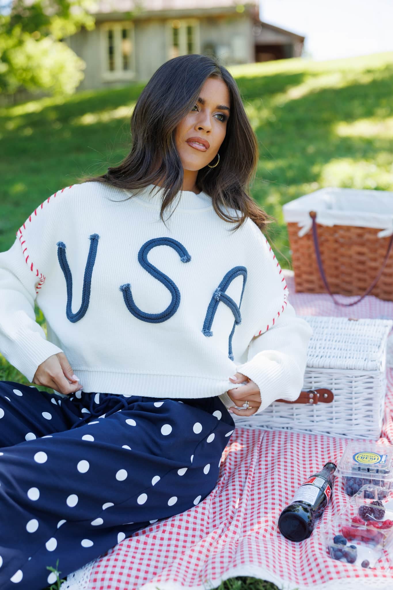 USA Stitched Sweater