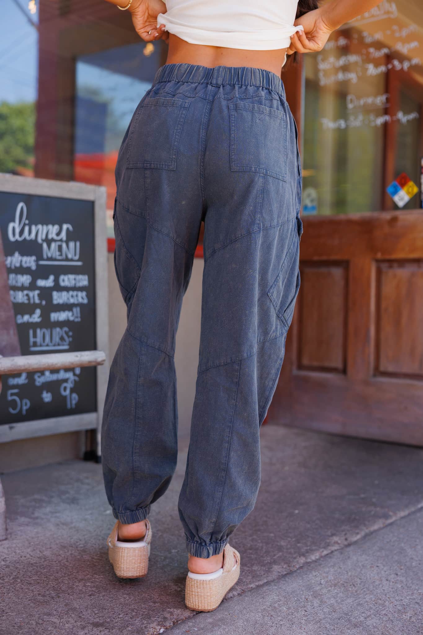 Washed Cargo Cotton Jogger Pants