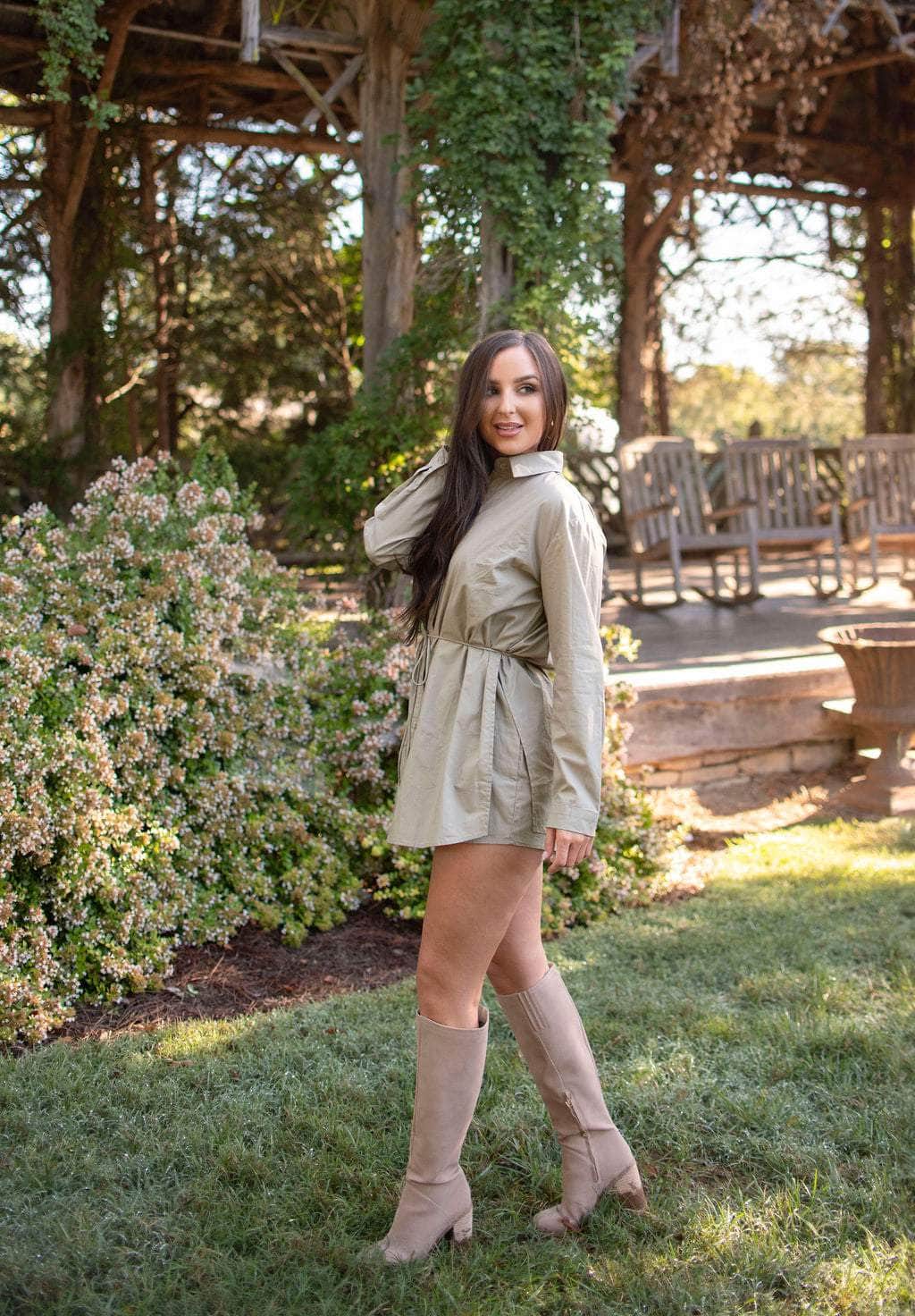 Western Chic Shirt Romper
