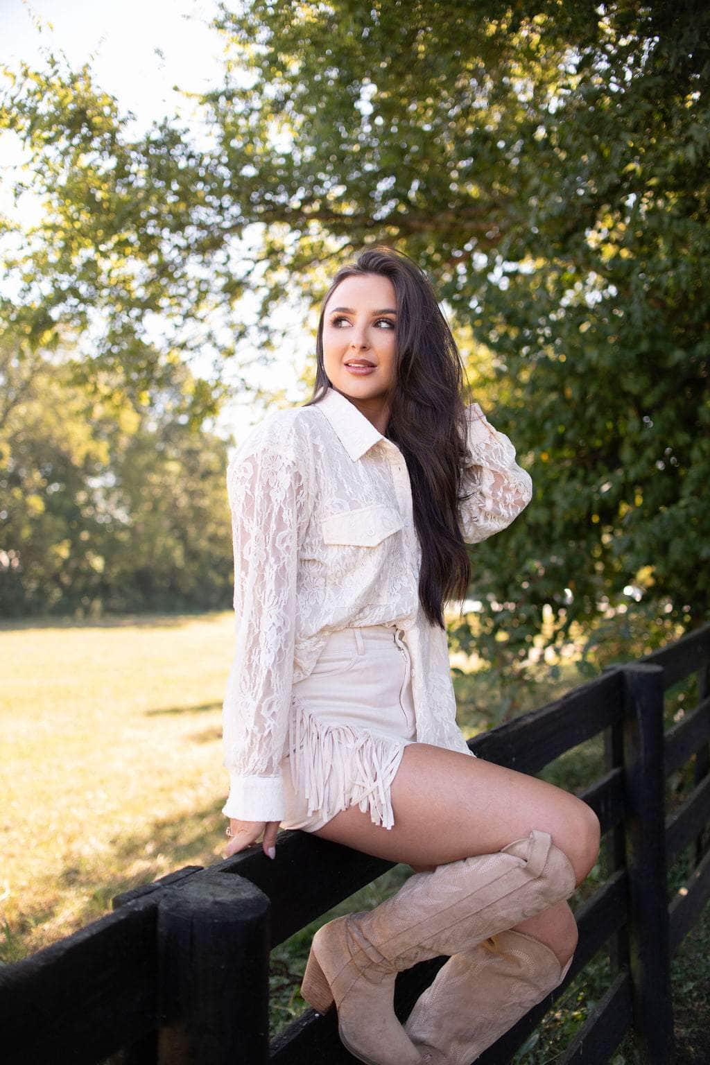 Boho Rodeo Floral Lace Shirt