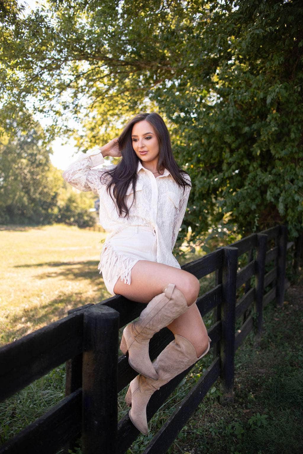 Boho Rodeo Floral Lace Shirt
