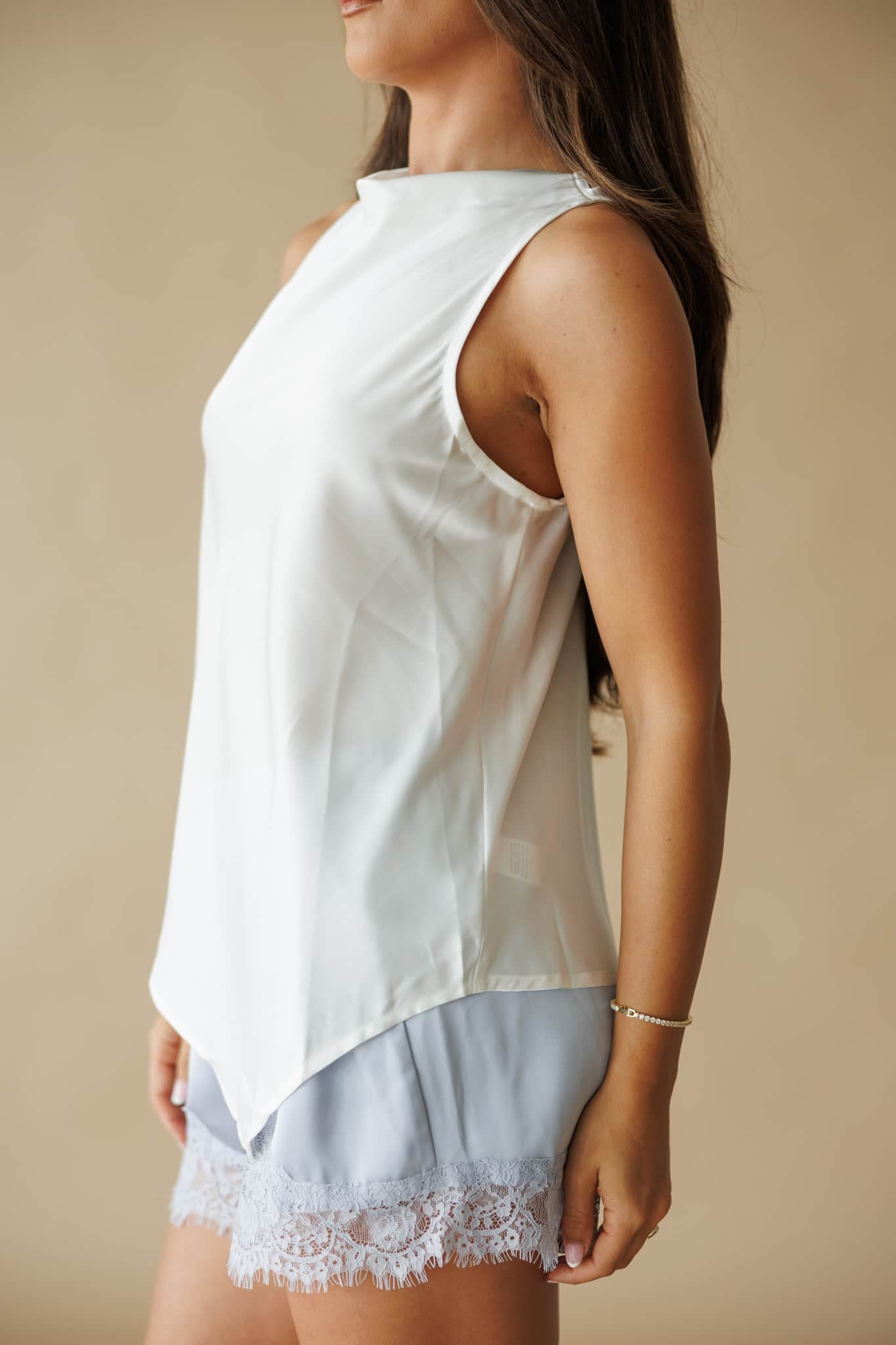 Lune Asymmetrical Satin Blouse